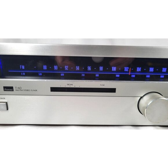 Vintage Sansui T-60 AM/FM Silver Face Stereo Tuner Untested Powers On - Picture 3 of 12